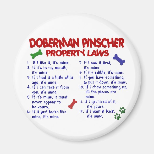 Imã DOBERMAN PINSCHER Property Legislations 2 (Frente)