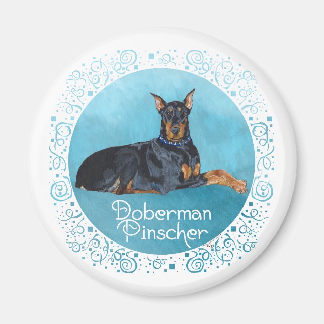 Imã Dobermann Preto (Frente)