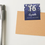Imã Doce 16 estrelas marinhos de prata azul<br><div class="desc">Uma cor azul de fundo marinho com estrelas de falso prata. A cor azul é irregular. Adicione seu nome,  texto. Pode ser usado como um lembrete Salvar a Data para seus convidados,  a favor do partido ou como uma manutenção.</div>