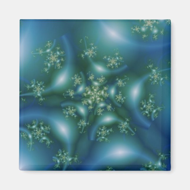 Imã Doce | Arte Fractal Azul e Verde (Frente)