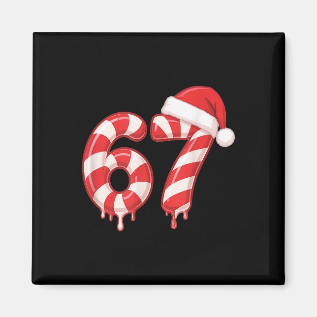 Imã Doce de Cana Derretendo 67 Design de Natal  (Frente)