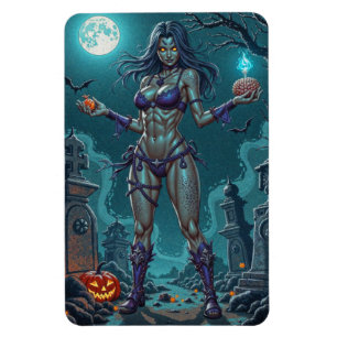 Ímã Doce de Halloween ou Namorada Zumbi com Miolos
