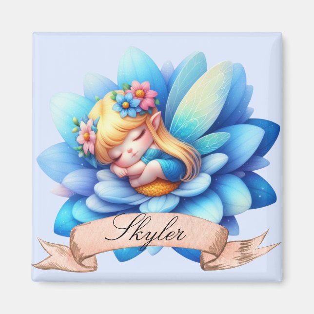 Imã Doce Fantasia Floral Sonhos Doces Fada Adormecida (Frente)