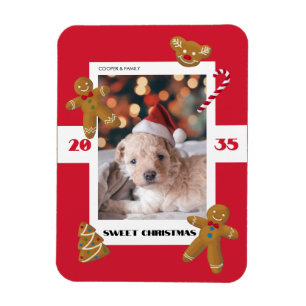 Ímã Doce foto personalizada de Natal de animal de esti