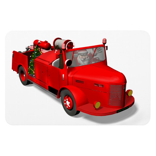 Ímã Doce Papai Noel No Motor De Fogo (Horizontal)