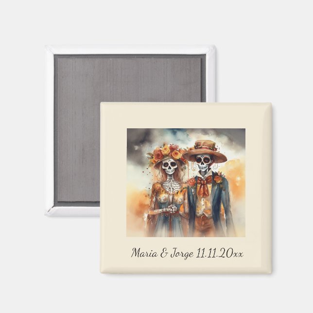 Imã Doces de crânio de açúcar, costume (Front/Back)