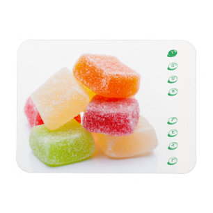 Ímã Doces quadrados gomosos coloridos