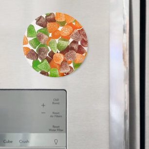 Imã Doces vermelhos cor-de-laranja esfregados com açúc