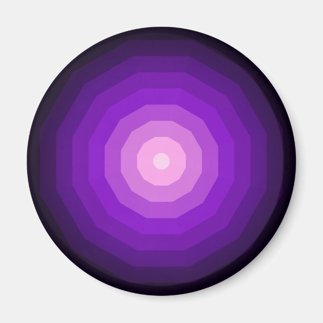 Imã Dodecágono Roxo Forma Geométrica de Doze Lados (Frente)