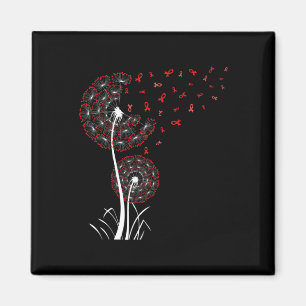 Imã Doença Cardíaca Dandelion Red Ribbon Cancer Sanguí