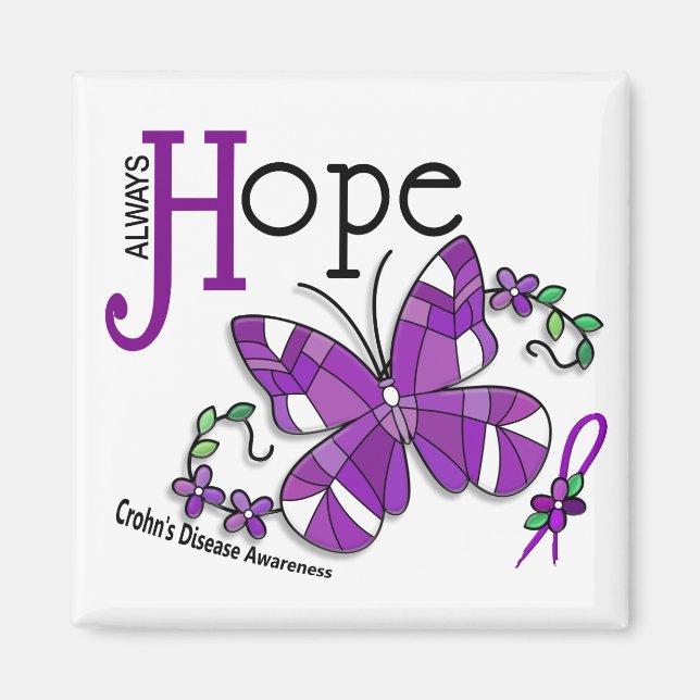 Imã Doença de Crohn com borboleta de vidro manchada (Frente)