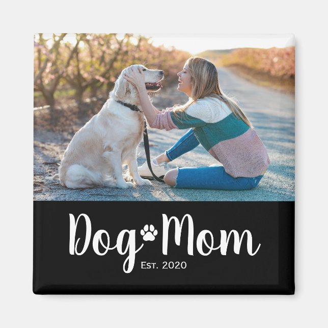 Imã Dog Mom Established Photo Gift Magnet (Frente)
