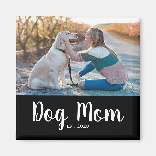 Imã Dog Mom Established Photo Gift Magnet (Frente)