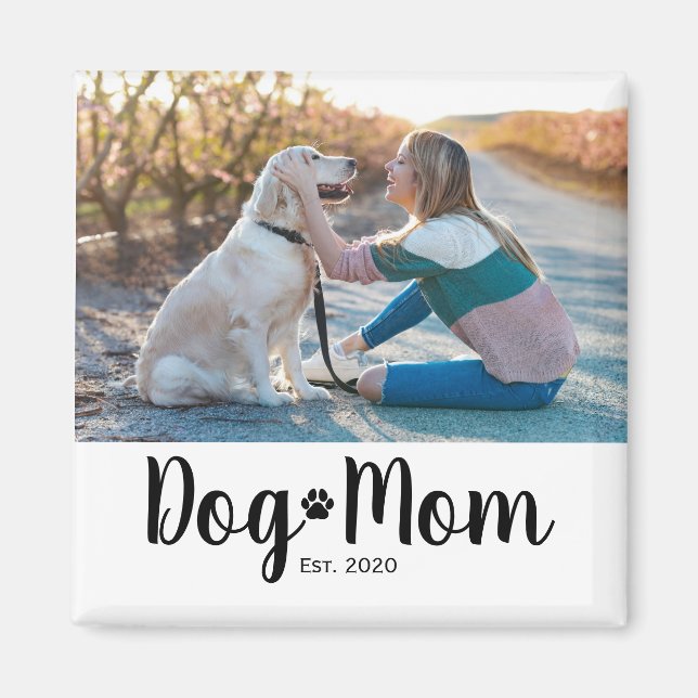 Imã Dog Mom Established Photo Gift Magnet (Frente)