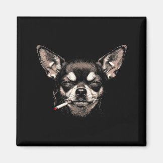 Imã Dog Smoking Cigarette Funny Chihuahua Meme Men Wom
