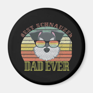 Imã Dog Vintage Melhor Pai Schnauzer Nunca Tshirt Pais
