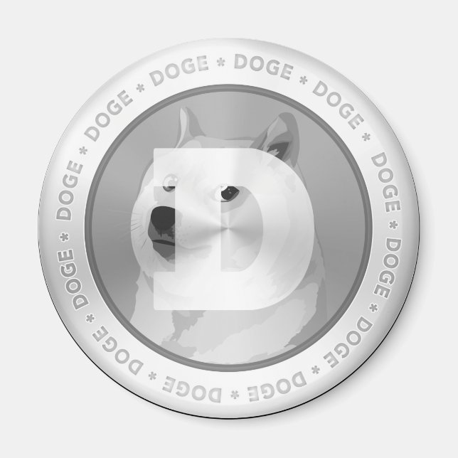 Imã DOGE: Magneta prateada (Frente)