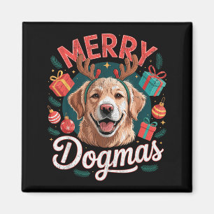 Imã Dógmas Alegres Cachorro Engraçado Chapéu de Papai