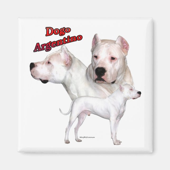 Imã Dogo Argentino Trio 2 - Magnet (Frente)