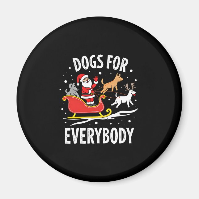 Imã Dogs For Everybody Santa Funny Christmas Xmas (3) (Frente)