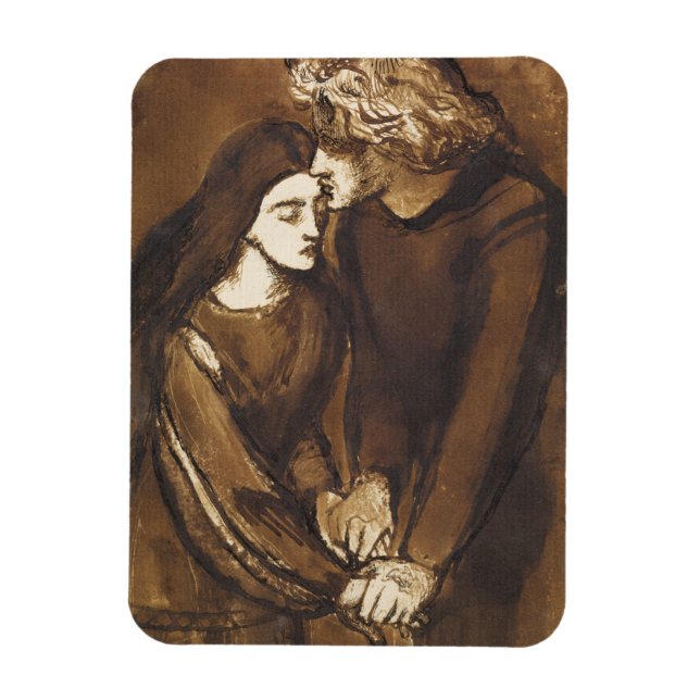 Ímã Dois Amantes de Dante Gabriel Rossetti (Vertical)