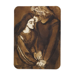 Ímã Dois amantes por Dante Gabriel Rossetti
