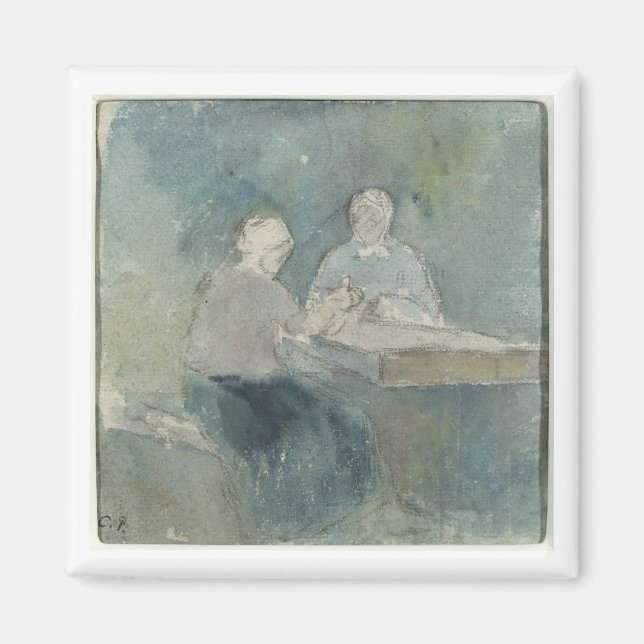 Imã Dois camponeses na Mesa, c.1874 (c/c no papel) (Frente)