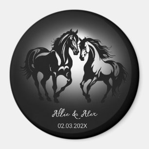 Imã Dois cavalos apaixonados, casal de amantes de cava