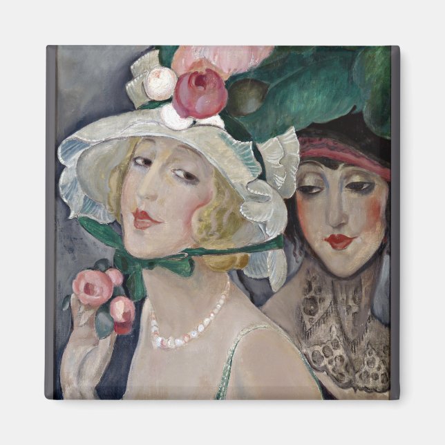 Imã Dois cocottes com chapéus (Frente)