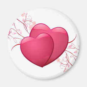 Imã Dois Corações Rosa