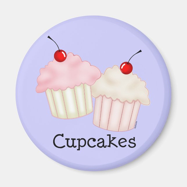 Imã Dois Cupcakes grandes (Frente)