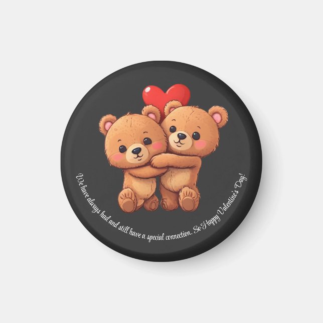 Imã Dois desenhos animados abraçam. (Frente)