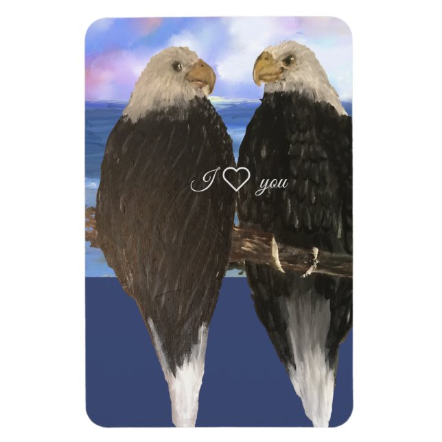 Ímã Dois Eagles e Modelo de Texto Personalizado (Vertical)