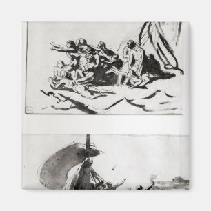 Imã Dois esboços para a jangada do Medusa, c.1819