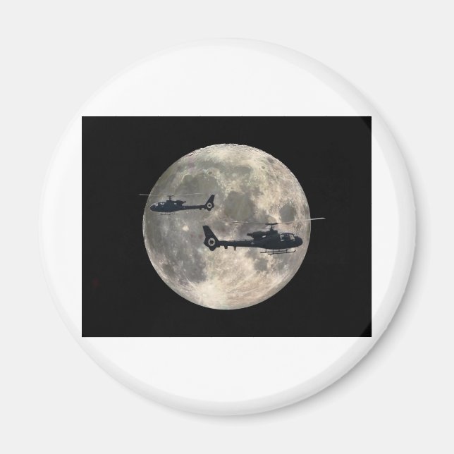 Imã dois helicópteros silenciados por lua de cheio (Frente)