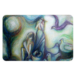 Ímã Dois irmãs, pássaros e naturezas