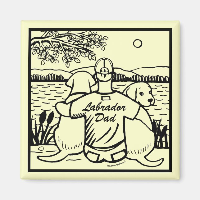 Imã Dois Labradores e Pai (Frente)