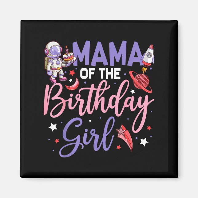 Imã Dois para a lua mamãe da menina aniversariante ast (Frente)