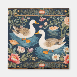 Imã Dois Patos Elegantes William Morris Inspirado
