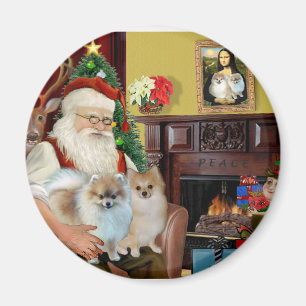 Imã Dois Pomeranianos de Papais noeis