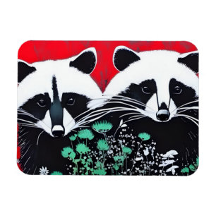 Ímã Dois Raccoons
