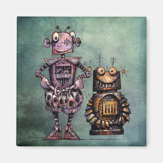 Imã Dois Robôs Engraçados Steampunk!