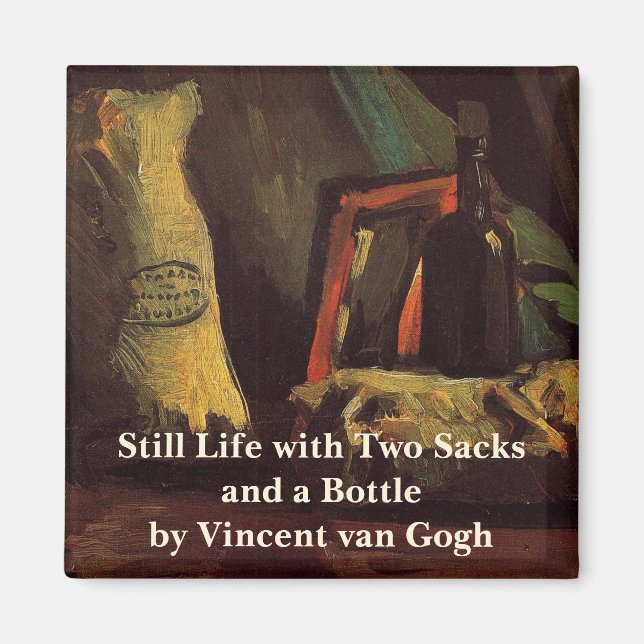 Imã Dois Sacos e uma Garrafa de Vincent van Gogh (Frente)