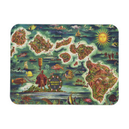 Ímã Dole 1950 Mapa do Havaí Joseph Feher - Pintor de P