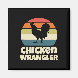 Imã Domador de Frango Fazendeiro Galo Agricultura Retr
