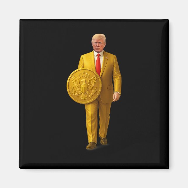 Imã Dome Dourada Trump Grande Mapa Americano Patriótic (Frente)
