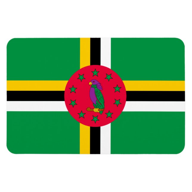 Ímã Dominica Flag (Horizontal)
