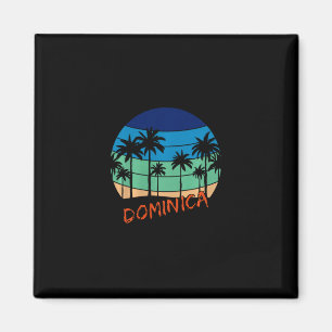 Imã Dominica Retro Vintage Design de Praia do Pôr do S