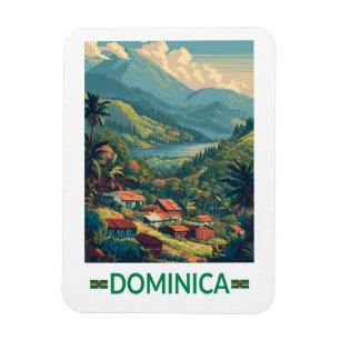 Ímã Dominica Viagem Arte Vintage