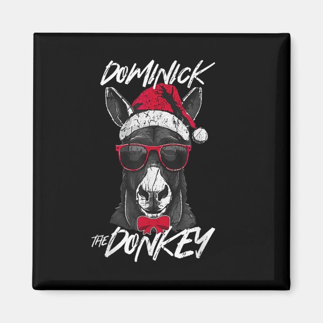 Imã Dominick The Donkey Christmas Engraçado (Frente)